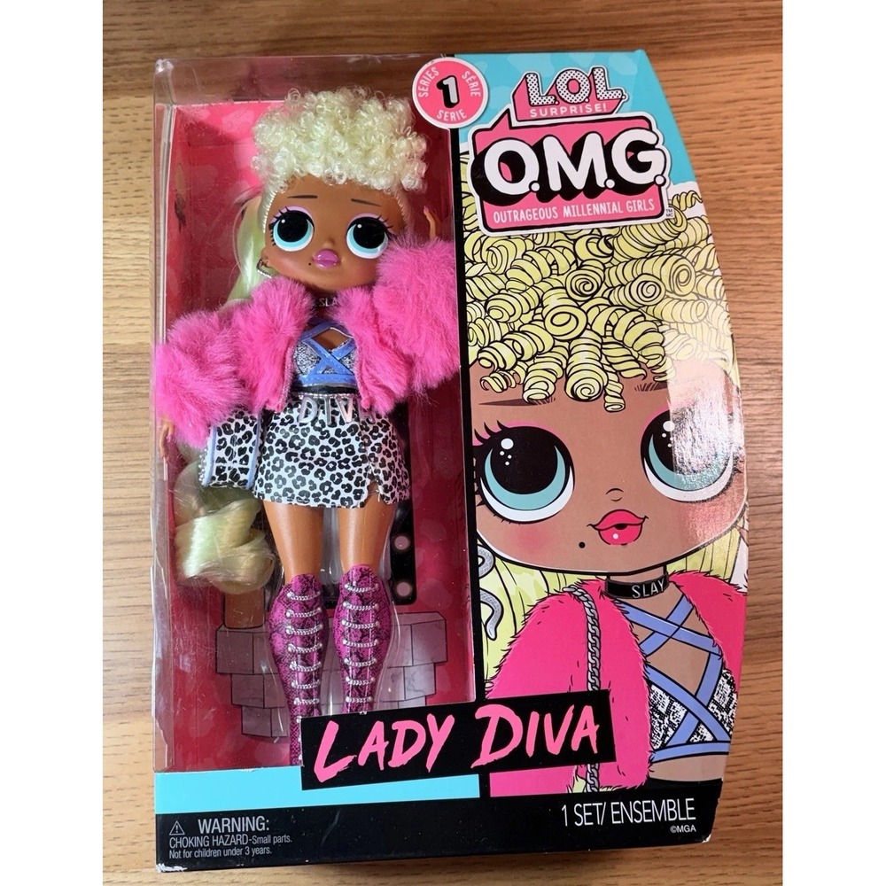 NIB LOL Surprise OMG Lady Diva Series 1 Fashion Doll Pink Fur Leopard Print